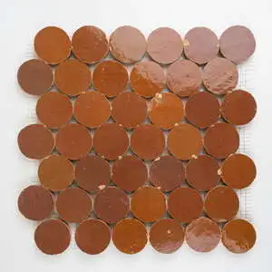 Zellige Evolution Sundried Clay Circle Mosaic