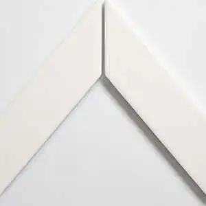 Tulum White Glossy Chevron Ceramic Tile