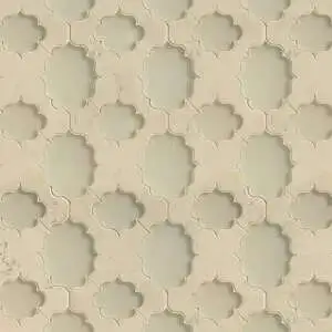 Fretwork Bianco Antico and Sandbank Serenity