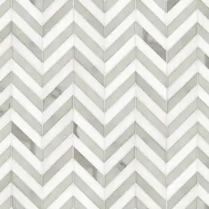 Maharaja Stripe 1 Calacatta Tia and honed Thassos