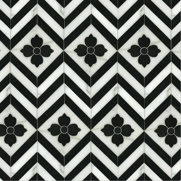 Maharaja 1 Nero Marquina and honed Calacatta Tia