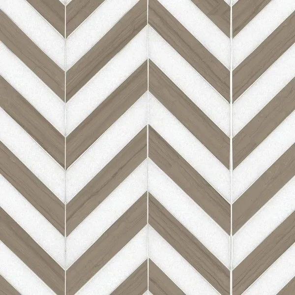 Maharaja Stripe 2 Driftwood and honed Thassos