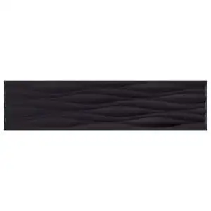 Krea 2.0 4x16 Black Ripple Glossy Wall Tile