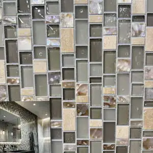 Mix marble and glass beige