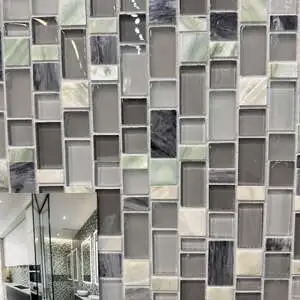 Mix marble and glass grey and green