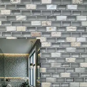 Mix marble and glass white
