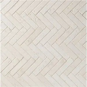 Pierre Sud Herringbone Mosaic 1x4 Creme Bordeaux Tumbled