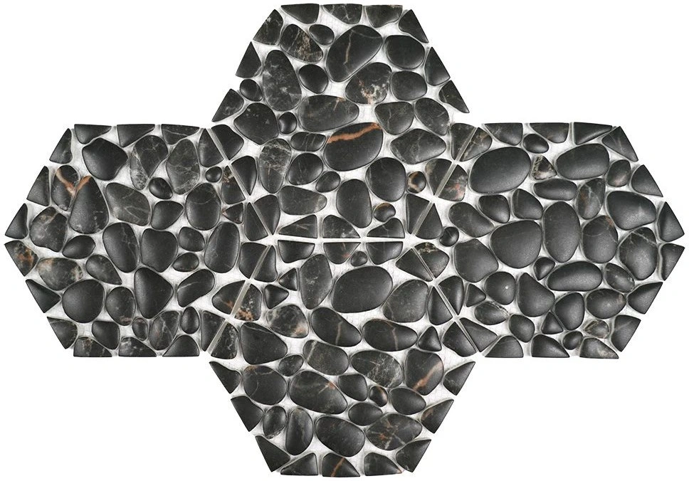Pebbled Hex Nero