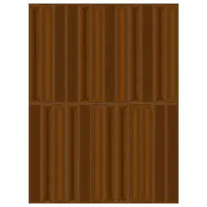 Flautini 1x8 Cotto Glossy Mesh Mounted Dimensional Wall Tile