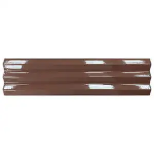 Solis 4x16 Rust Ribbed Glossy Ceramic Wall Tile