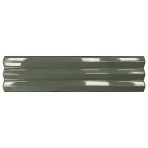 Solis 4x16 Olive Ribbed Glossy Ceramic Wall Tile