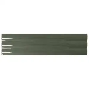 Solis 4x16 Olive Fluted Glossy Ceramic Wall Tile