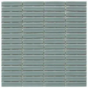 Stix 12x12 Mosaic Velvet Sage Glossy Reeded Ceramic Tile