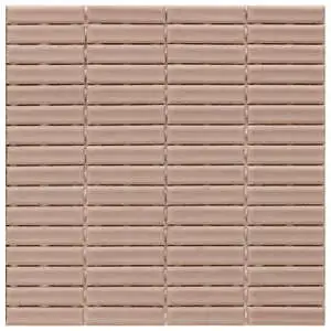 Stix 12x12 Mosaic Blush Clay Glossy Reeded Ceramic Tile