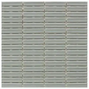 Stix 12x12 Mosaic Misty Olive Glossy Reeded Ceramic Tile