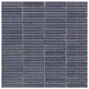 Stix 12x12 Mosaic Indigo Dust Glossy Reeded Ceramic Tile