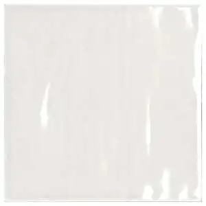 Swirl 5x5 White Glossy Flat Ceramic Wall Tile