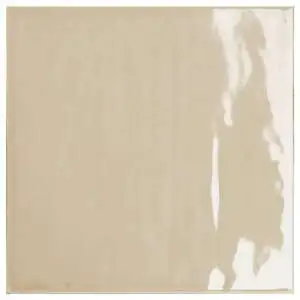 Swirl Cream 5x5 Glossy Flat Ceramic Wall Tile