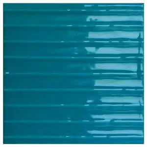 Swirl 5x5 Teal Glossy Straight Decorative Ceramic Wall Tile
