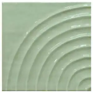 Swirl 5x5 Sage Glossy Curve Decorative Ceramic Wall Tile