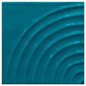 Swirl 5x5 Teal Glossy Curve Decorative Ceramic Wall Tile