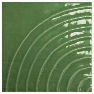 Swirl 5x5 Moss Glossy Curve Decorative Ceramic Wall Tile