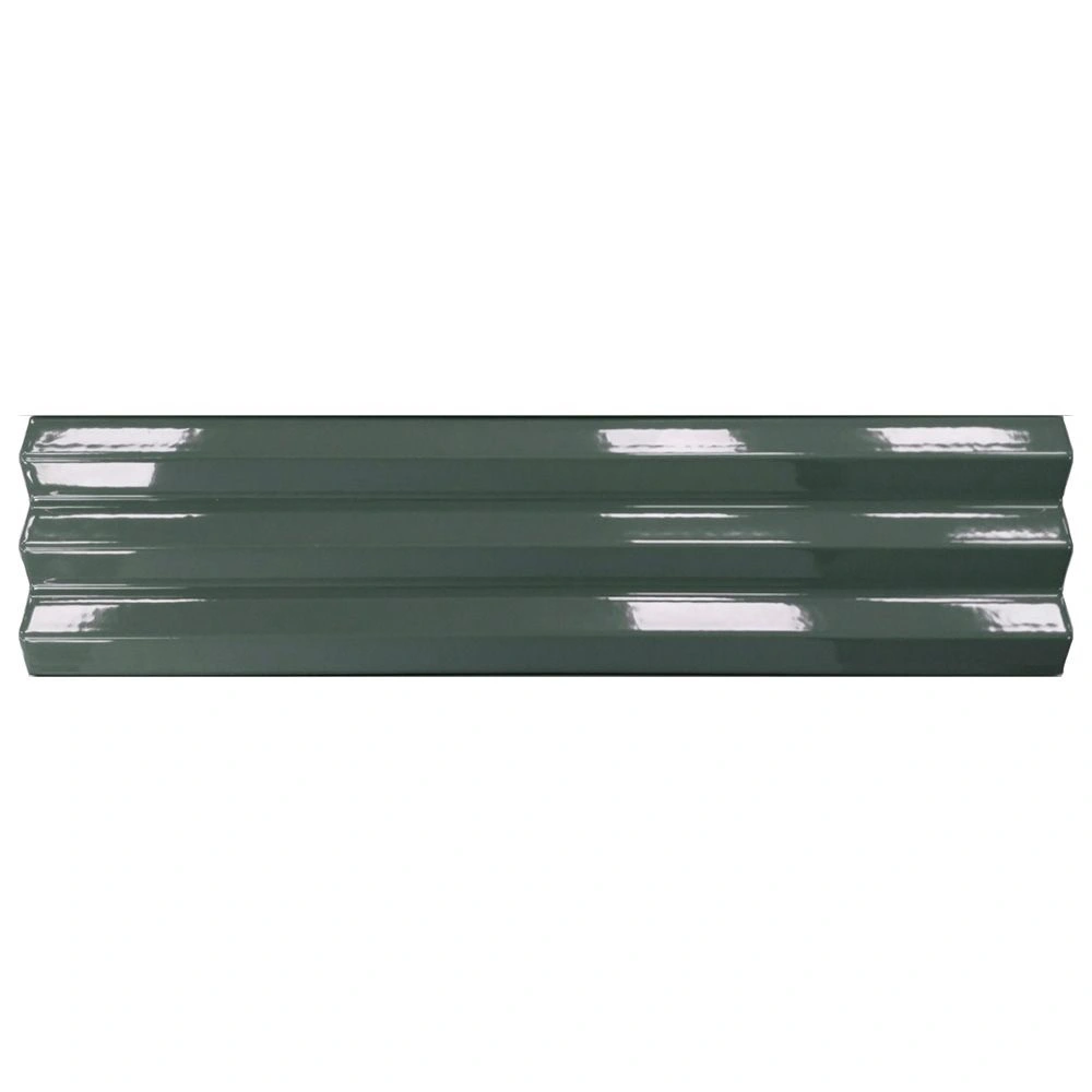 Solis 4x16 Blue Ribbed Glossy Ceramic Wall Tile