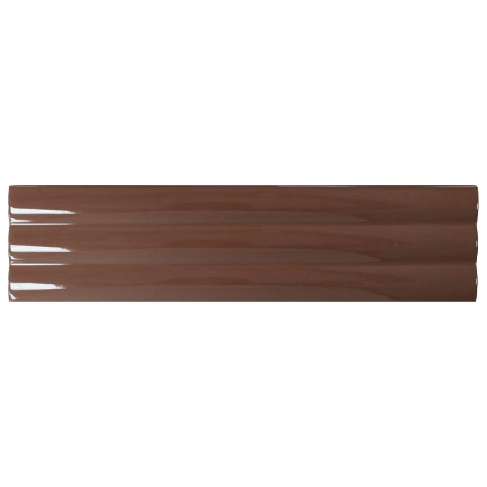 Solis 4x16 Rust Fluted Glossy Ceramic Wall Tile