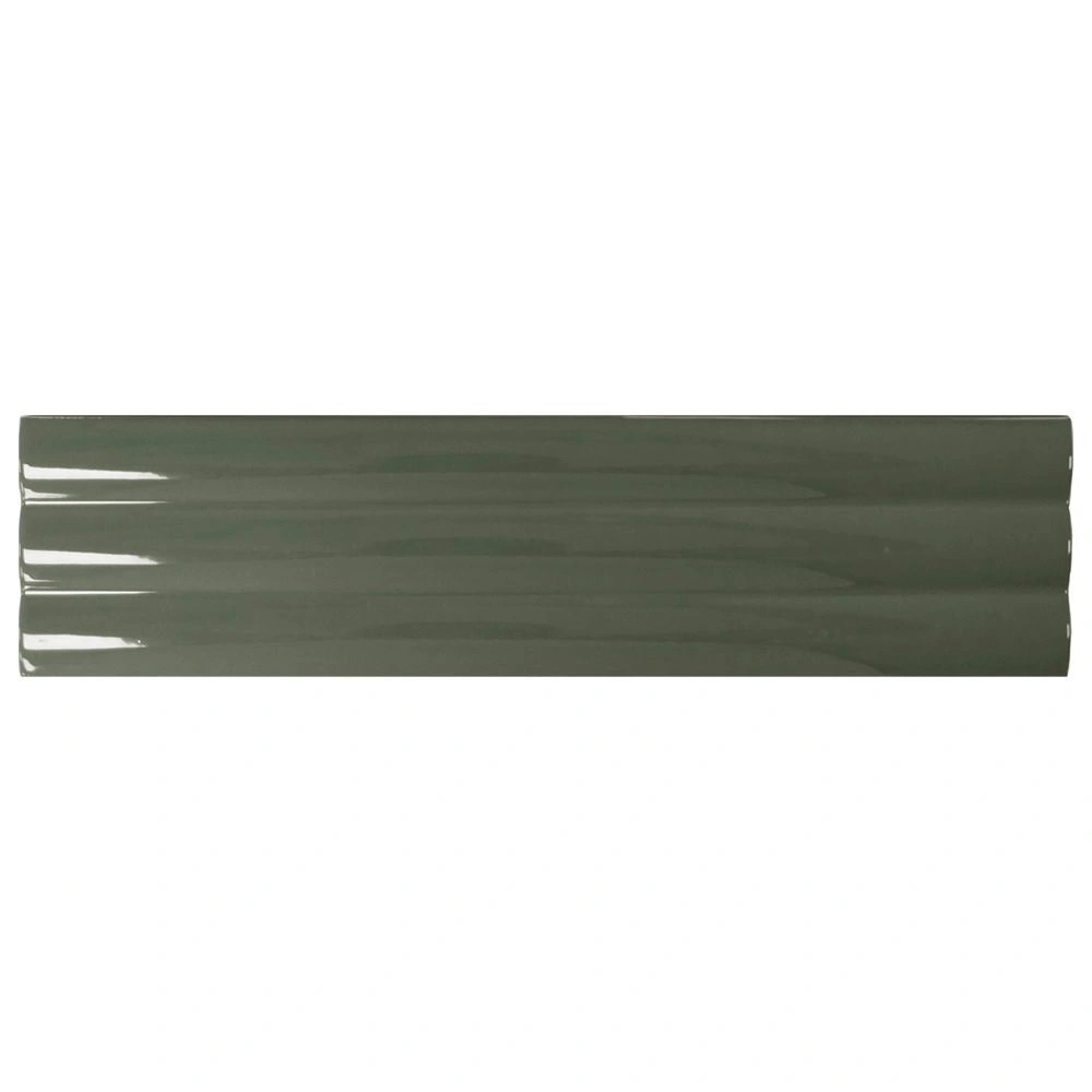 Solis 4x16 Olive Fluted Glossy Ceramic Wall Tile