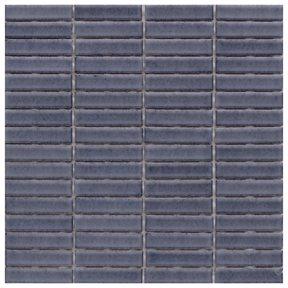 Stix 12x12 Mosaic Indigo Dust Glossy Reeded Ceramic Tile