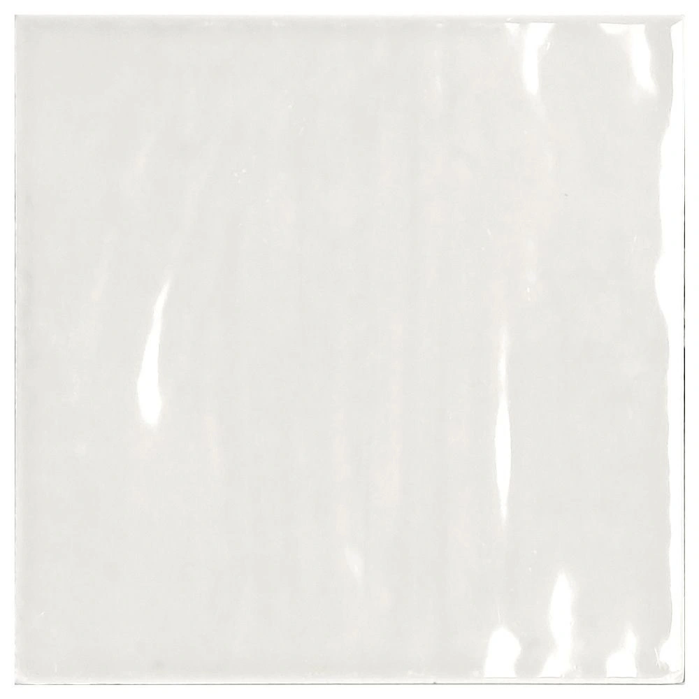 Swirl 5x5 White Glossy Flat Ceramic Wall Tile