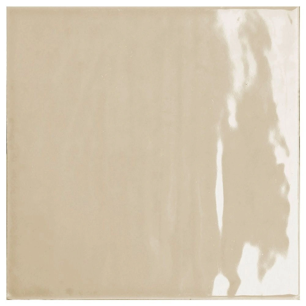 Swirl Cream 5x5 Glossy Flat Ceramic Wall Tile