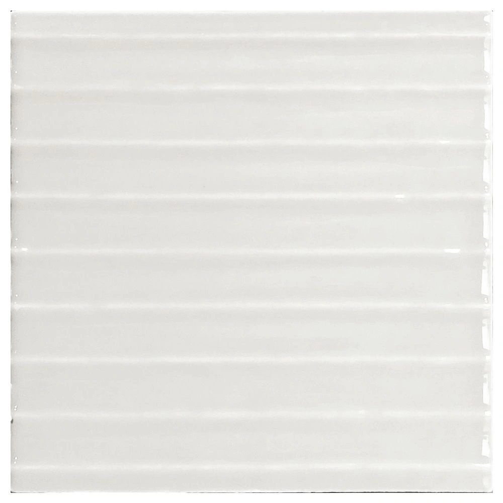 Swirl 5x5 White Glossy Straight Decorative Ceramic Wall Tile
