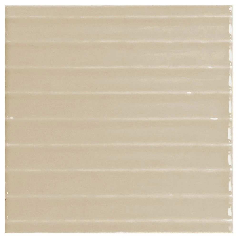 Swirl Cream 5x5 Glossy Straight Decorative Ceramic Wall Tile
