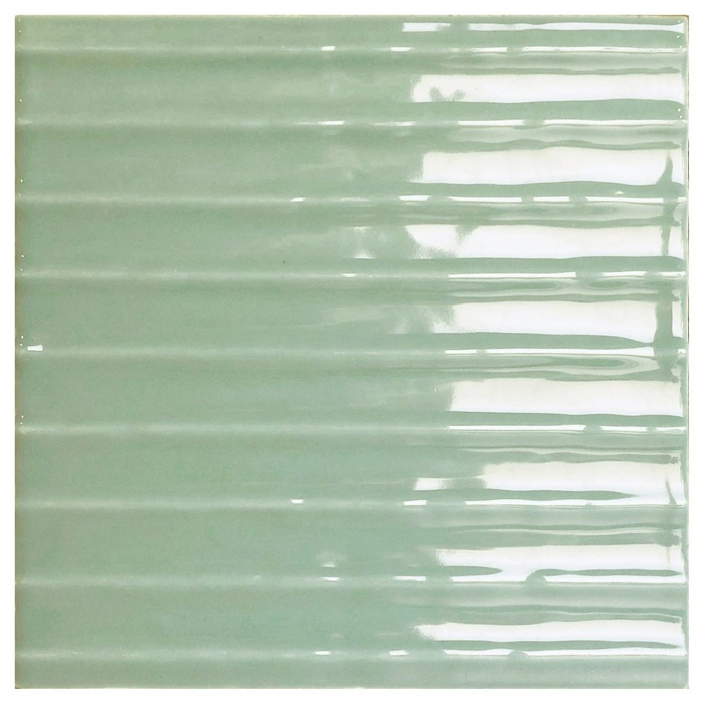Swirl 5x5 Sage Glossy Straight Decorative Ceramic Wall Tile