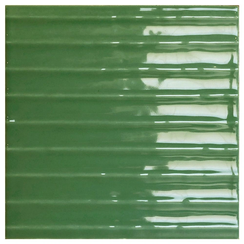 Swirl 5x5 Moss Glossy Straight Decorative Ceramic Wall Tile