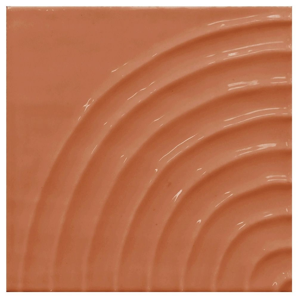 Swirl Coral 5x5 Glossy Curve Decorative Ceramic Wall Tile