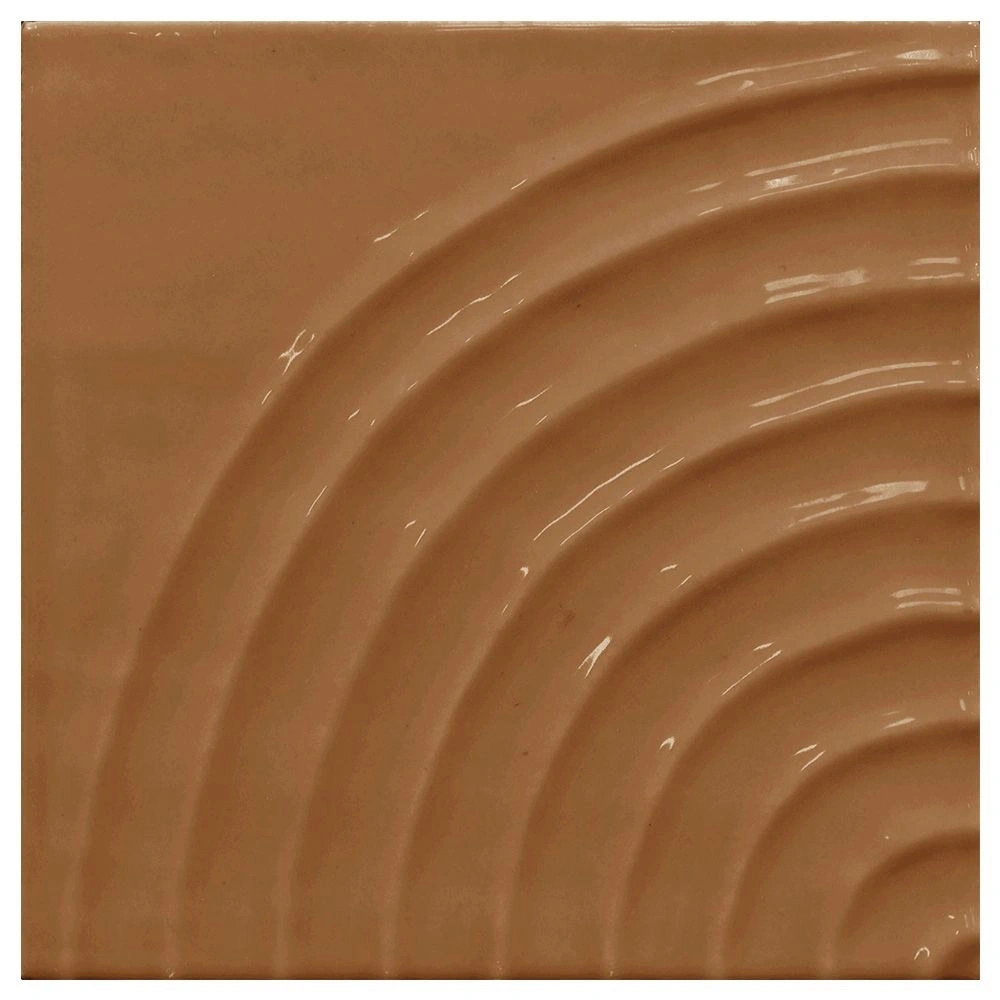 Swirl Amber 5x5 Glossy Curve Decorative Ceramic Wall Tile