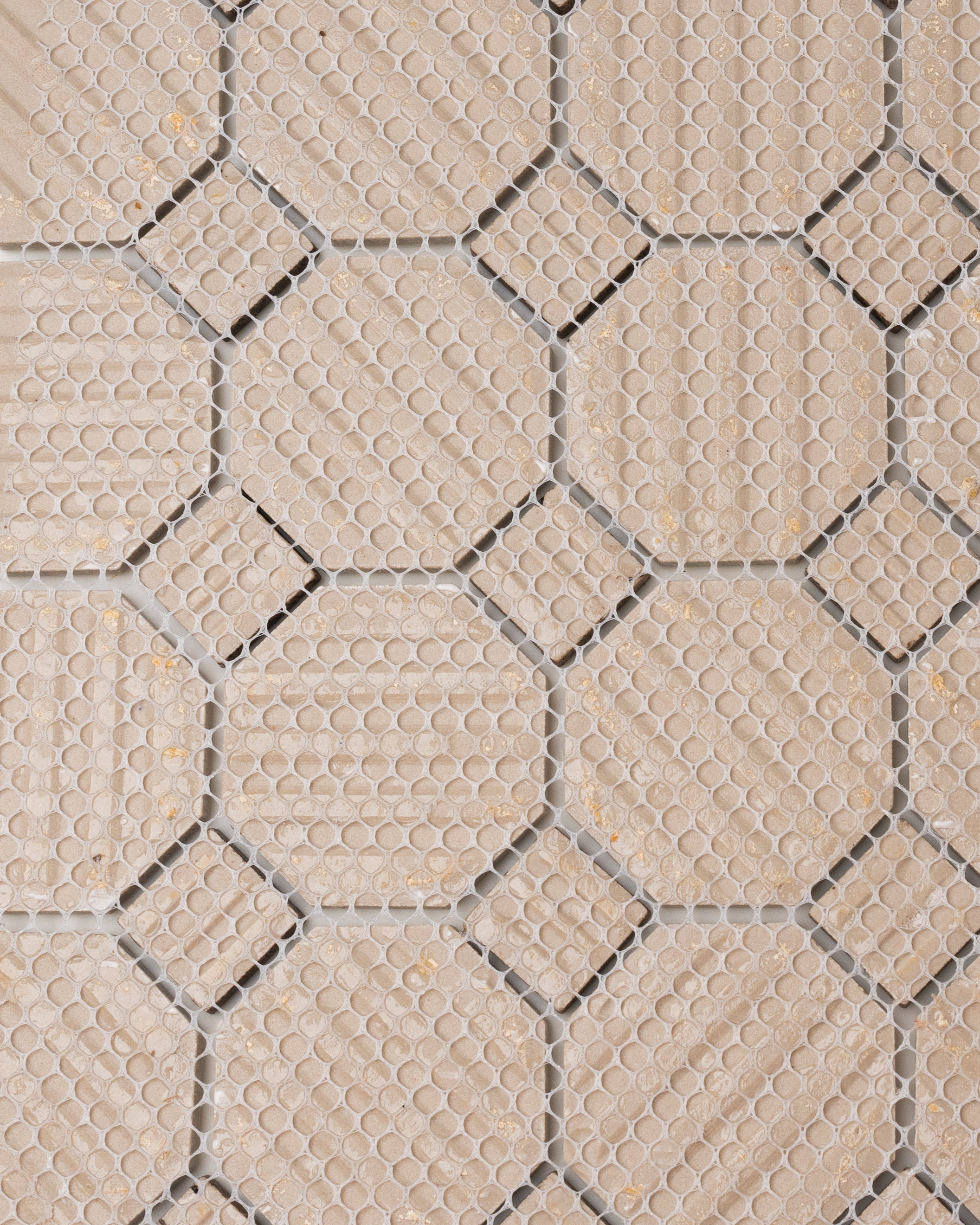 WHITE & BLACK OCTAGON 12x12 MATTE PORCELAIN MOSAIC