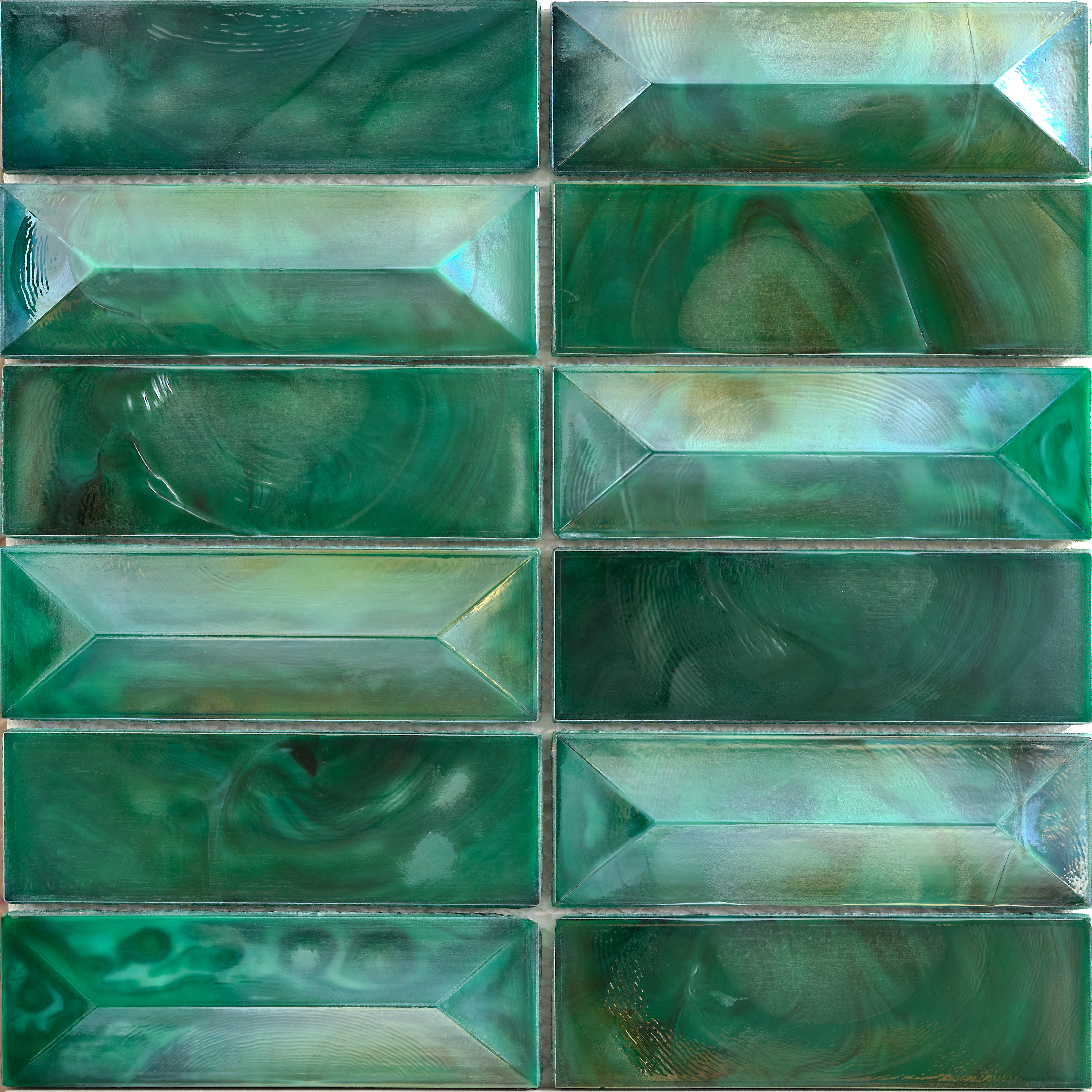Alma Green Rectangular Glossy Mosaic