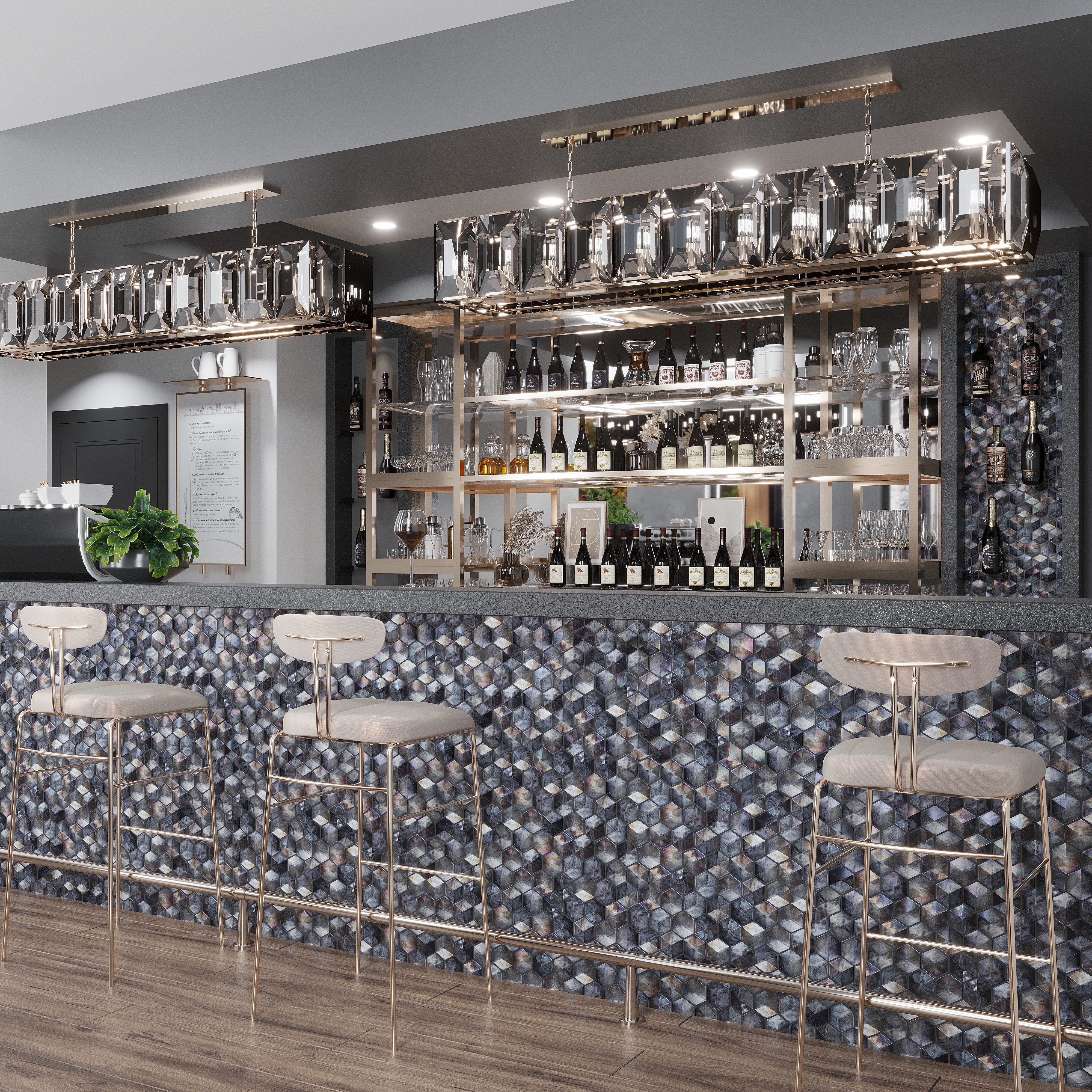 Alma Grey Hexagon Glossy Mosaic