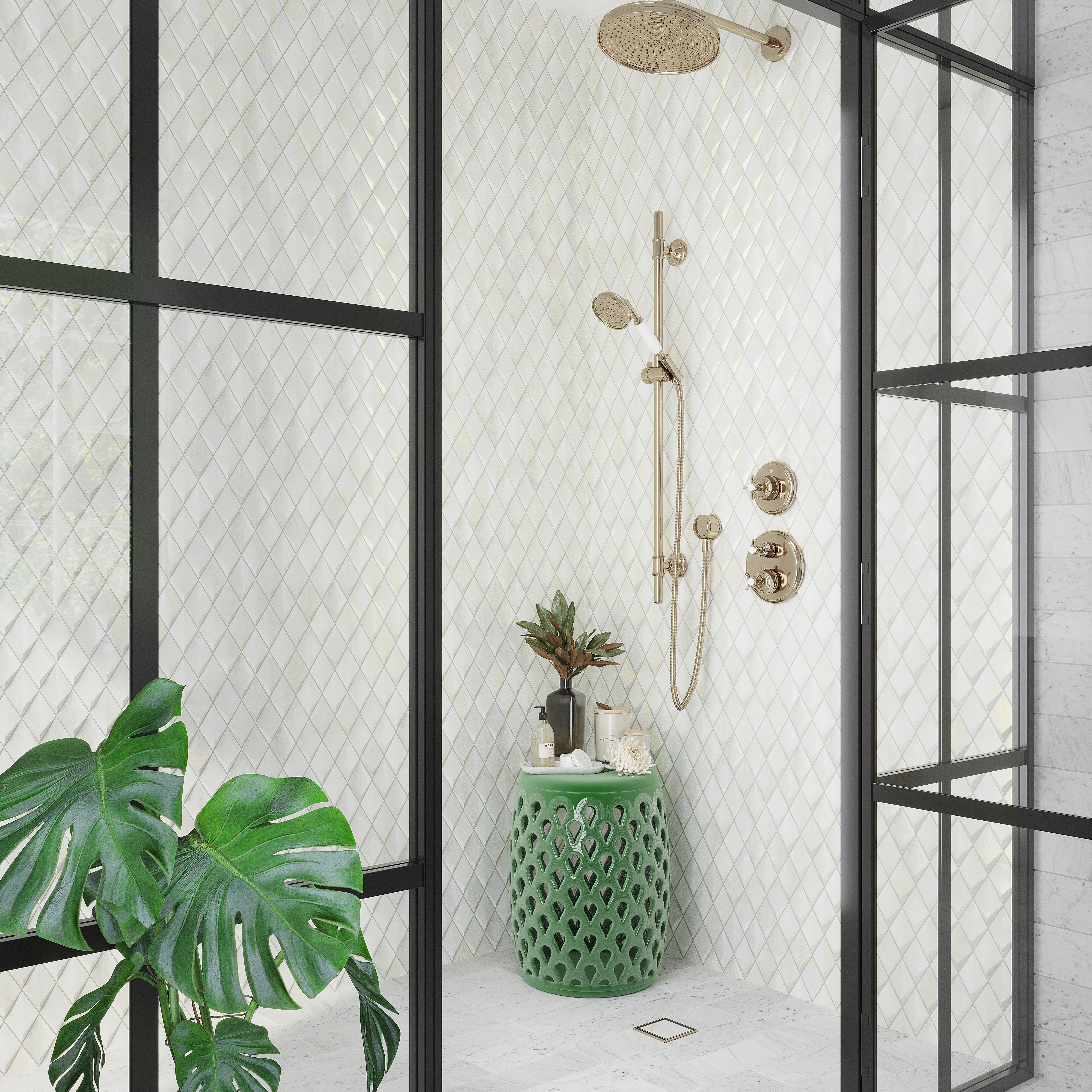 Alma White Diamond Glossy Mosaic