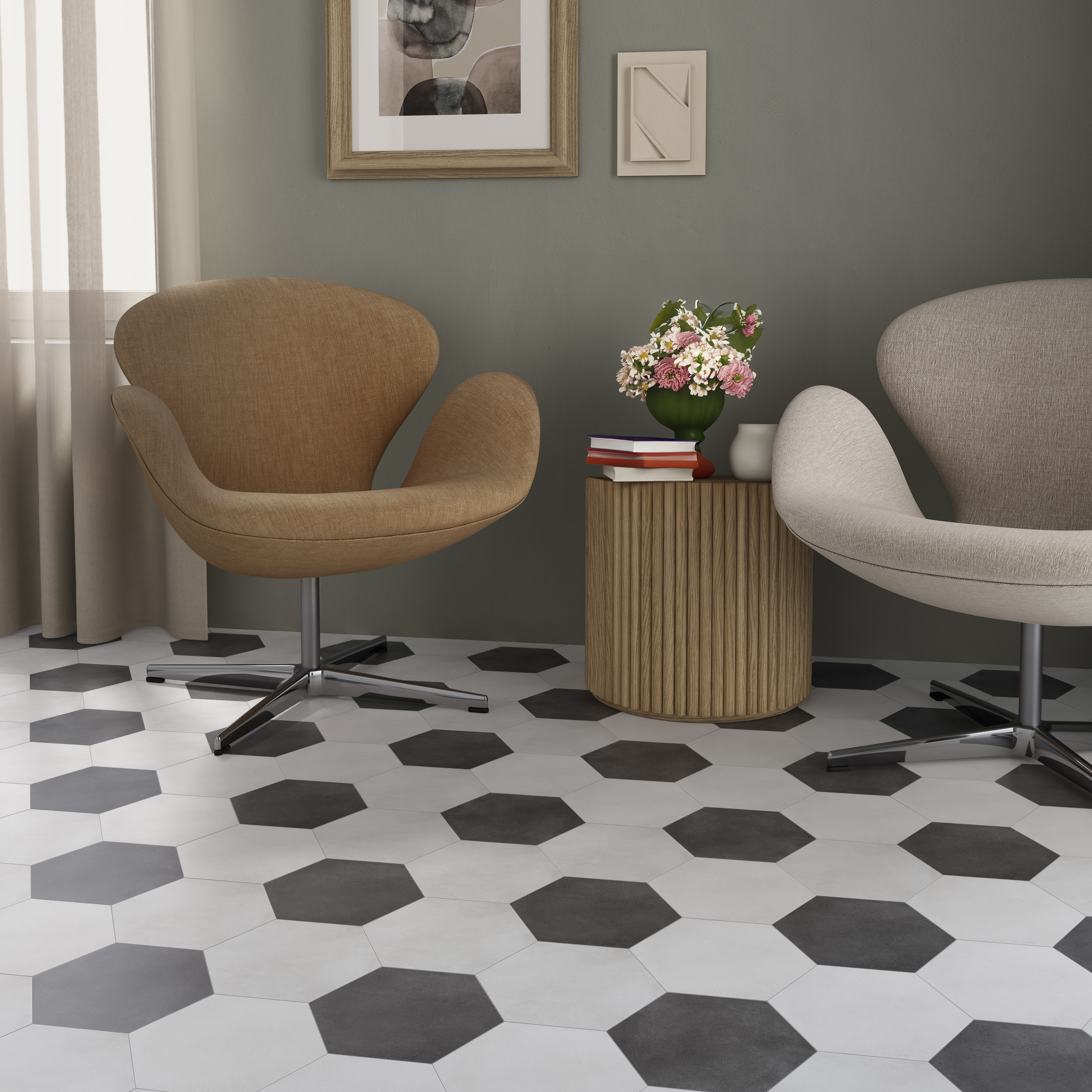 Bistro Black Hexagon