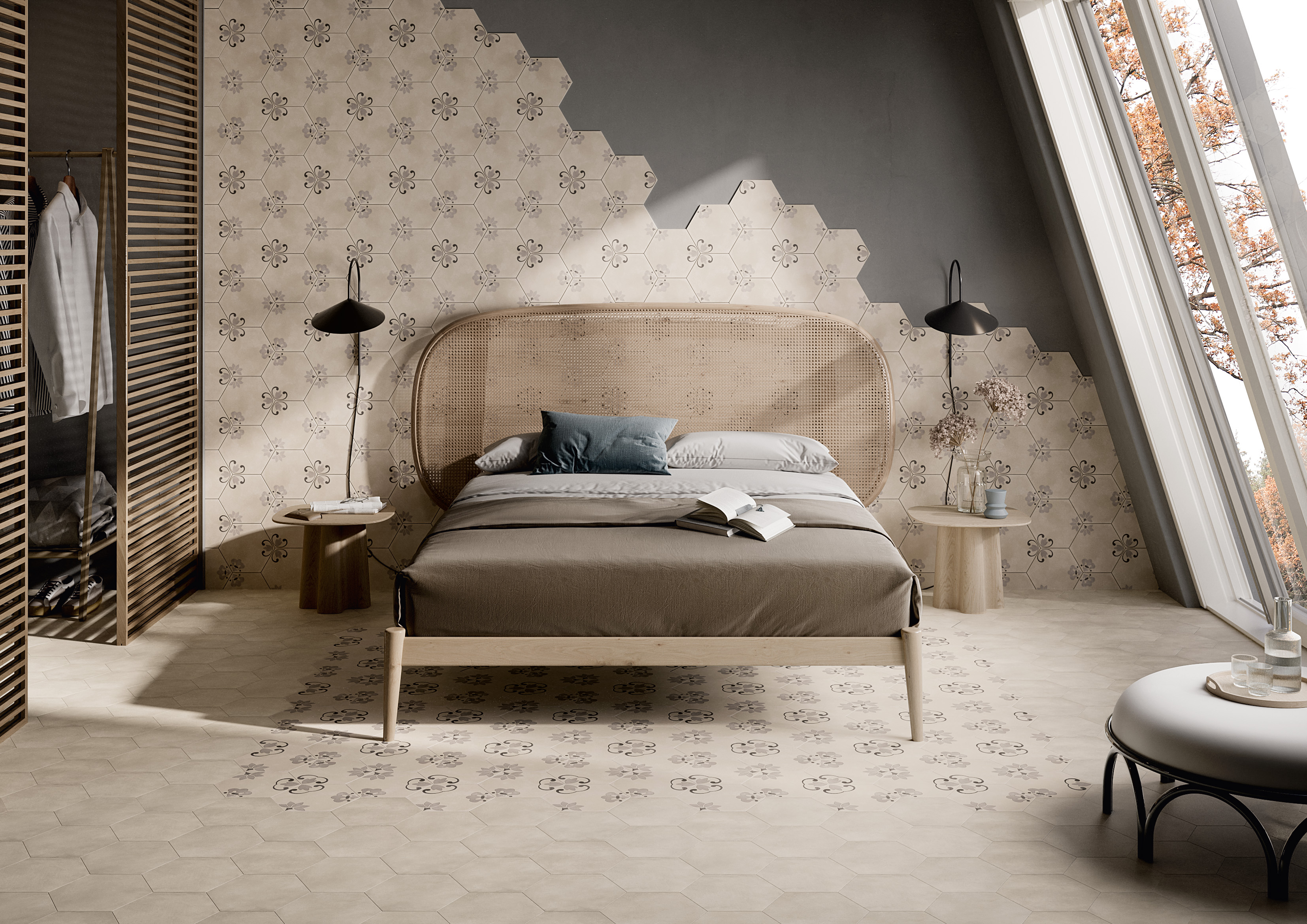 Bistro Beige Lily Hexagon