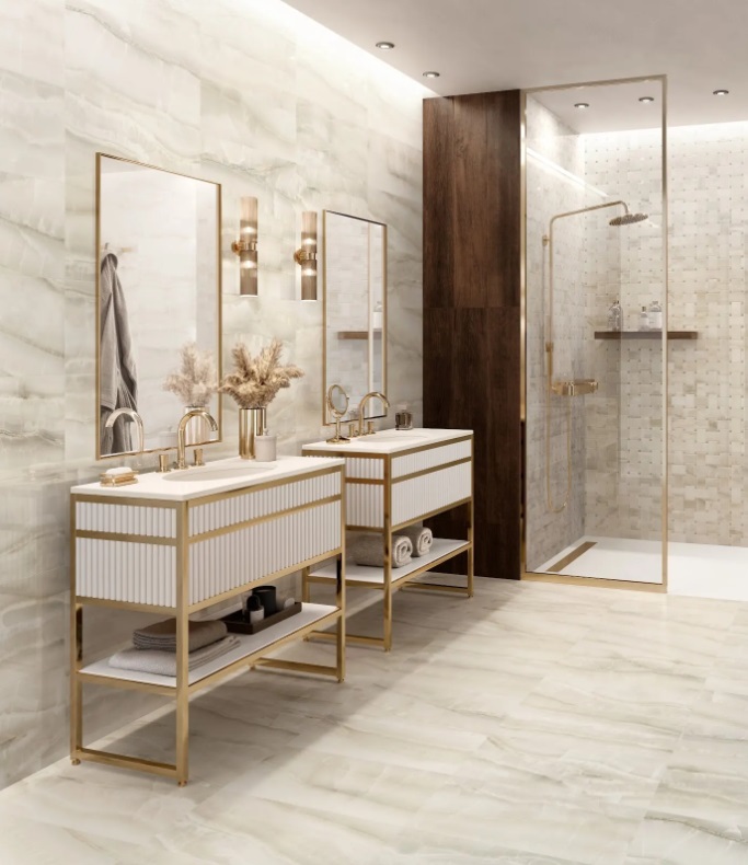Eclipse Ivory Basketweave Polished Mosaic