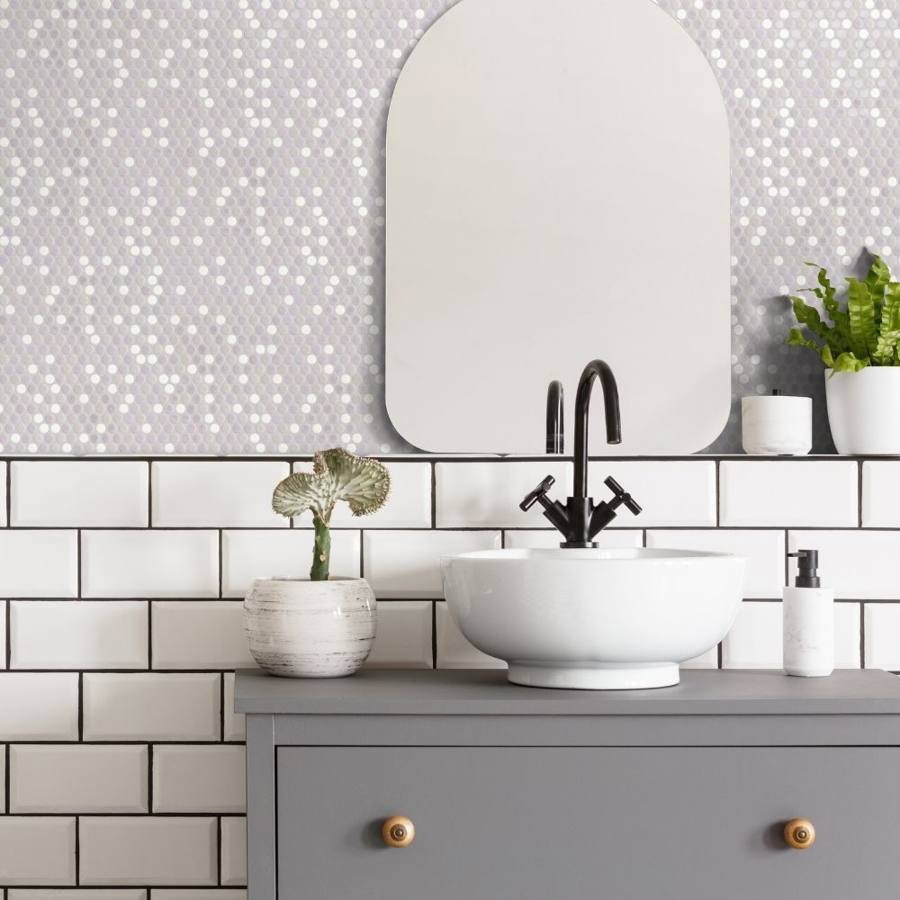 Eco Mosaics Penny Cinza
