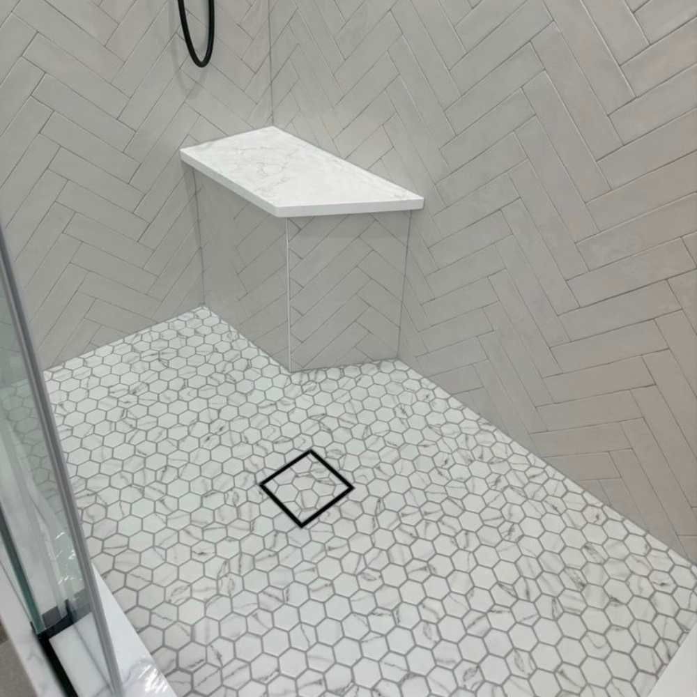 Eco Mosaics White Hex XL Venato Textured