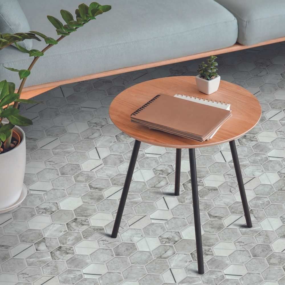 Eco Mosaics Hex XL Lineas Gris