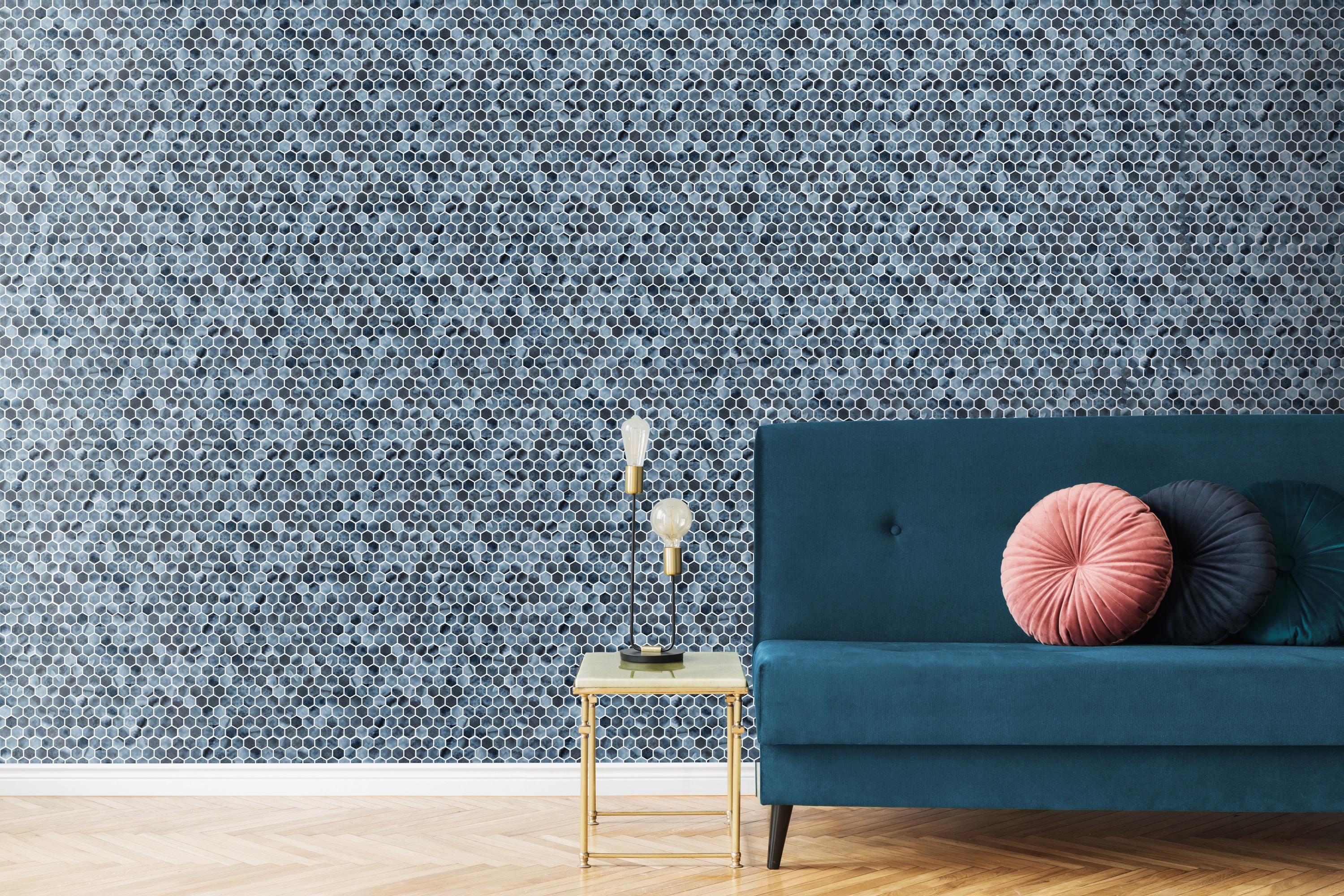 Eco Mosaics Hex Onice Blue Matte/Shiny Mosaic