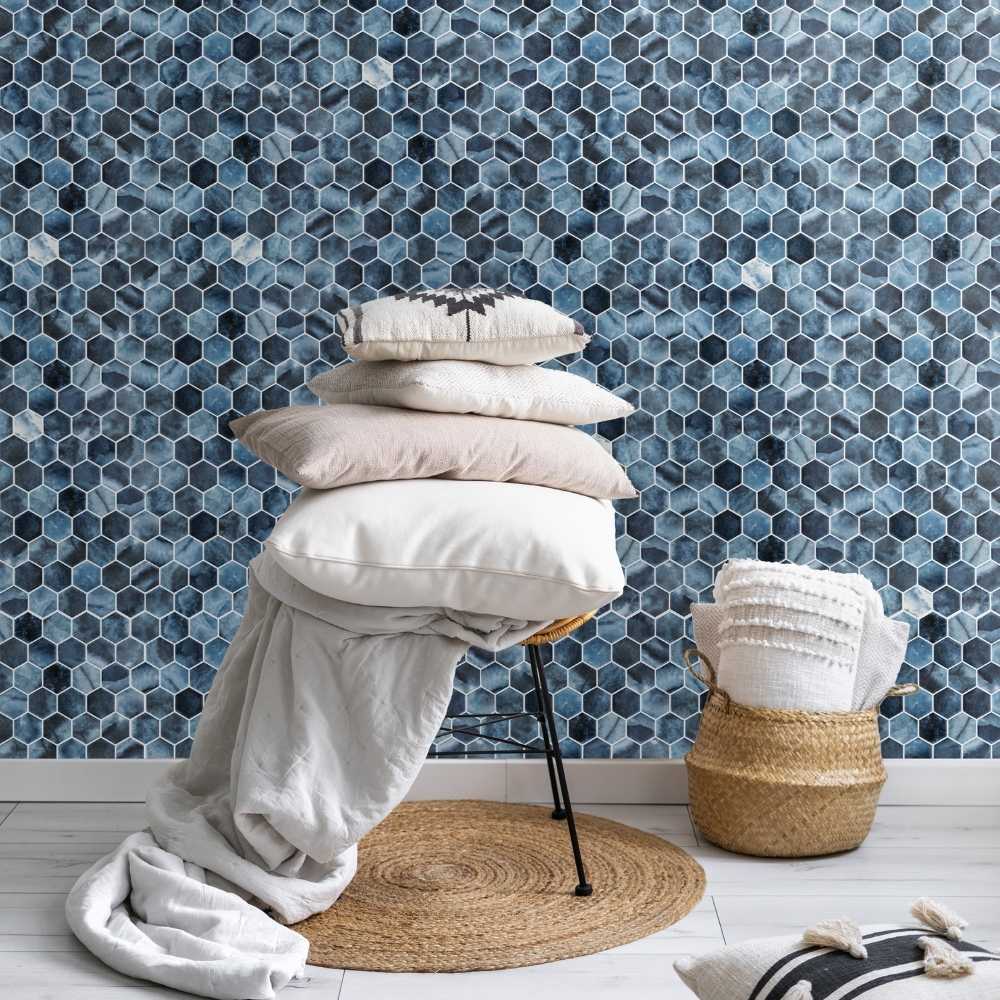 Eco Mosaics Hex XL Onice Blue Matte/Shiny Mosaic